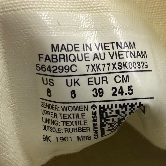 Converse Chuck All Star 70 Pale White Egret Shoes Sneakers Women's Size 8 - Picture 6 of 6